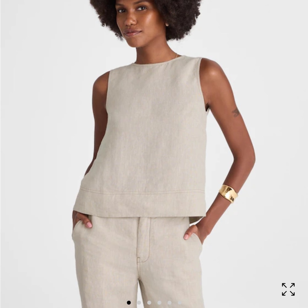 Elegant Beige Sleeveless Top